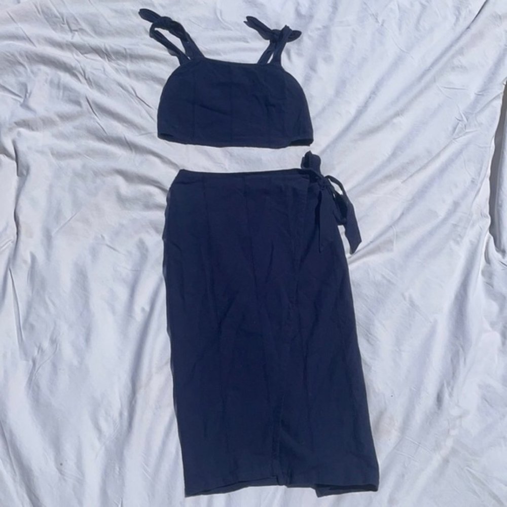 Abercrombie & Fitch Matching Wrap Midi Skirt Set - image 1